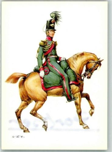 sign. Tritt W. Kavallerie Regiment vom Kanton Waardt Offizier