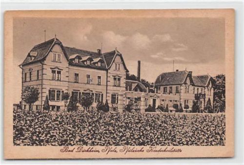 Bad Dürkheim Bad Dürkheim. ein Blick auf die Pfälzische Kinderheilstätte. Karte beschrieben Leicht fleckig, kleiner Knick unten rechts, sonst gut erhalten