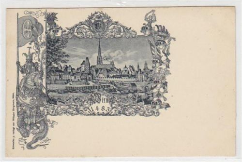 Wien 1483 Teilansicht. Karte beschrieben Rückseite leicht stockfleckig, sonst gut erhalten