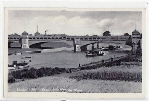 Minden Minden mit Kanalbrücke über die Weser ungelaufen Gute Erhaltung.