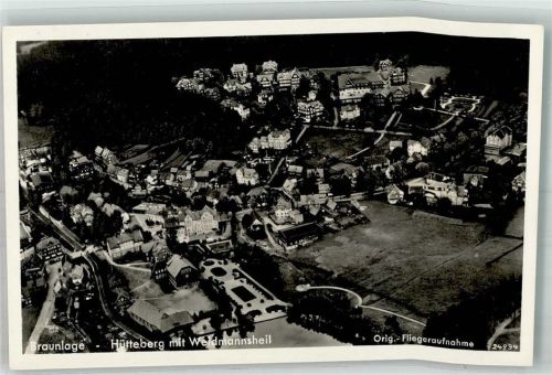Braunlage 1938 Fliegeraufnahme des Ortes mit Hütteberg und Weidmannsheil