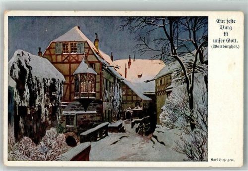 Eisenach Hof der Wartburg im Winter Verlag Hermann A. Wiechmann No. 2095
