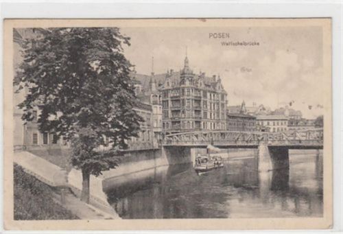 Posen Posen / Poznan. Wallischeibrücke. 1915 Feldpost Vorder- und Rückseite leicht fleckig, sonst gut erhalten