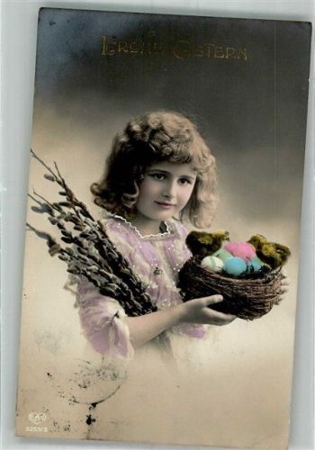 1912 Ostereier Kind Weidenkätzchen Ostern Nr. 3253/9