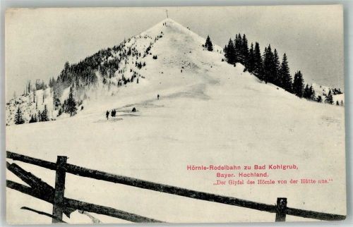 Bad Kohlgrub Gipfel des Hörnle mit Rodelbahn Hüttenstempel