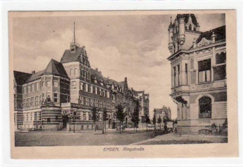 Emden Emden mit Ringstraße. Karte beschrieben Leichter Schriftdurchdruck, kleine Knicke unten links, sonst gut erhalten
