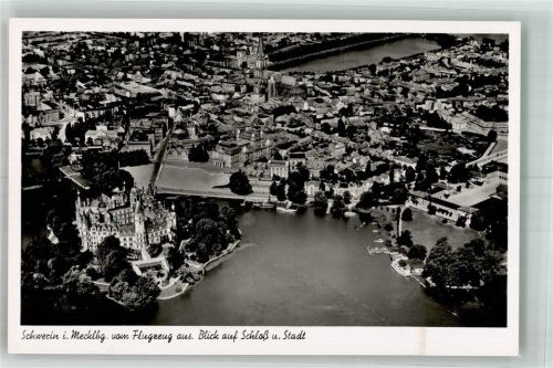 Schwerin 1939 Fliegeraufnahme der Stadt mit dem Schloss Schwerin