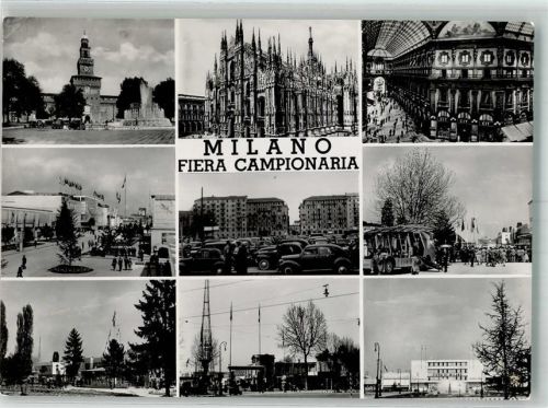 Milano 1954 Kirche Auto Geschäft