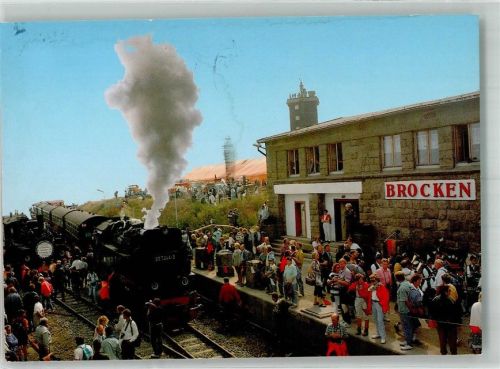 Brocken Einfahrt der Dampflokomotive der Brockenbahn im Bahnhof