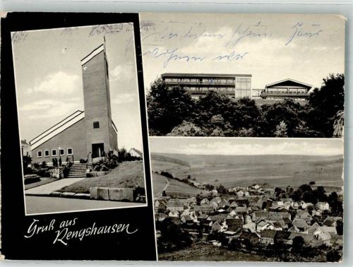 Rengshausen Panorama des Ortes mit Ev. Kirche