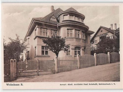 Reichenbach im Vogtland. Wohnhaus B. Entwurf: akad. Architekt Paul Reinhold ungelaufen Top Erhaltung.