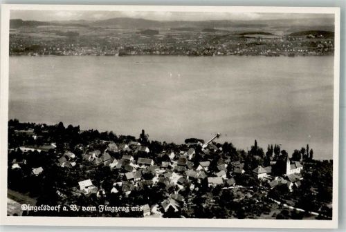 Dingelsdorf 1942 Fliegeraufnahme des Ortes mit Pfarrkirche St. Nikolaus