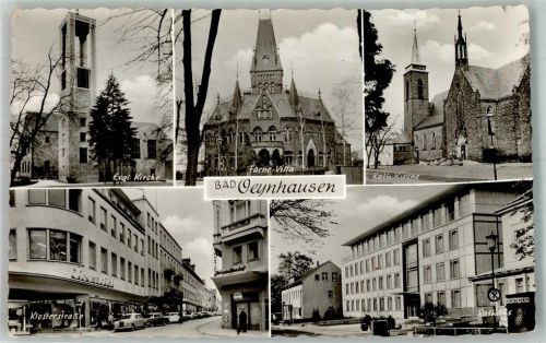 Bad Oeynhausen Ev. Kirche Farne-Villa Kath. Kirche Klosterstraße Rathaus Fotograf Hans Wagner