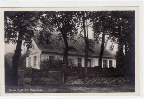Pfarrhaus in Gross-Behnitz gelaufen 1930. Gute Erhaltung.