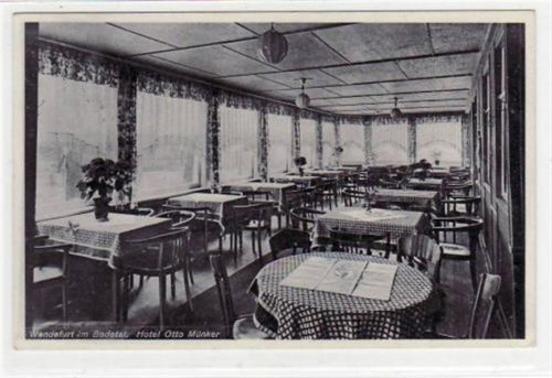 Wendefurth mit Innenansicht vom Hotel Otto Münker gelaufen von 1941. Gute Erhaltung.