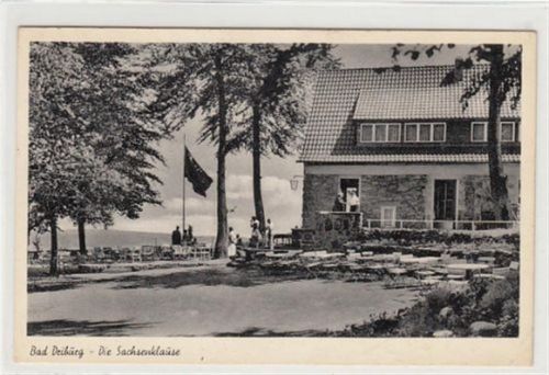 Bad Driburg. Sachsenklause gelaufen, 1956. Leichter Schriftdurchdruck, kleiner Knick unten rechts, sonst gut erhalten