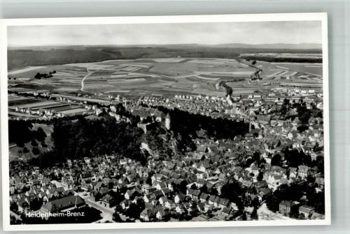 Heidenheim 1937 Fliegeraufnahme des Ortes mit Schloß Hellenstein