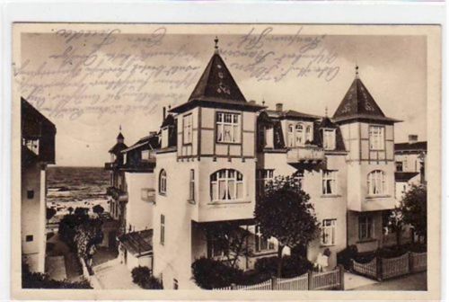 Seebad Bansin Seebad Bansin mit Erholungs- und Genesungsheim Basiner Hof, Blick von der Bergstraße gelaufen 1930. Gute Erhaltung.