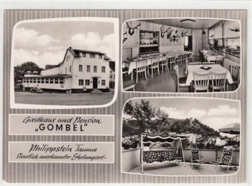 Philippstein. Gasthaus und Pension Gombel gelaufen, 1971. Leichter Schrift- und Stempeldurchdruck, sonst gut erhalten