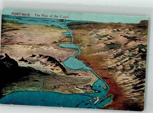 Port Said Vogelschau The Plan of the Canal