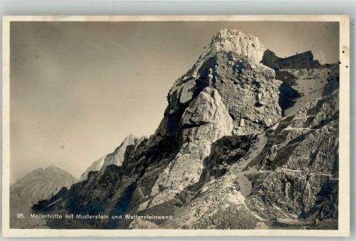 Meilerhütte Berghütte mit Musterstein und Wettersteinwand Fotograf Rudolf Rudolphi