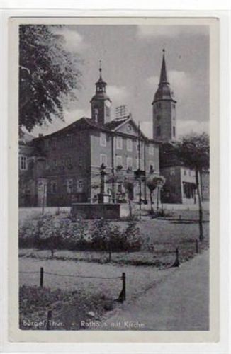 Bürgel i. Thür. mit Rathaus und Kirche ungelaufen Gute Erhaltung.