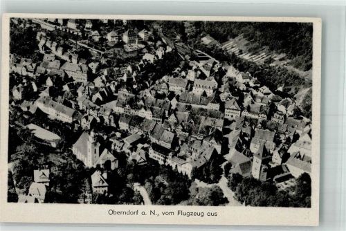 Oberndorf 1943 Fliegeraufnahme der Altstadt mit der St. Michael Kirche