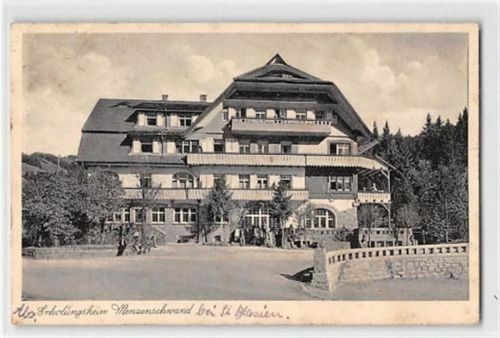 Menzenschwand im Schwarzwald. Erholungsheim gelaufen. Vorder- und Rückseite leicht fleckig, leicht bügig, sonst gut erhalten