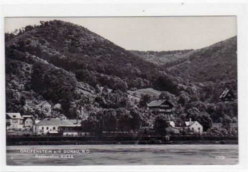 Greifenstein a.d. Donau mit Restauration Riess gelaufen von 1939 kleiner Knick unten rechts, sonst gut erhalten