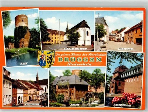 Brüggen Burgruine Kath. Kirche Rathaus Klosterstraße Wassermühle Schloss Dillborn