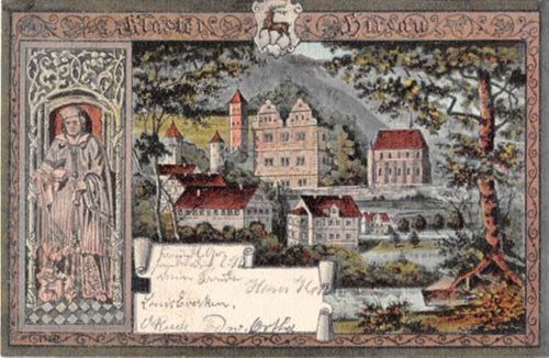 Hirsau, Künstlerkarte. Kloster gelaufen. Ecken mit Albumabdrücken, Rückseite leicht fleckig, sonst gut erhalten