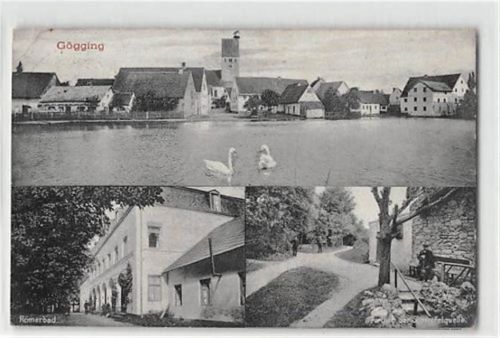 Gögging. Römerbad Partie an der Schwefelquelle gelaufen. Marke entfernt. leichte Eckabschürfungen, sonst gut erhalten