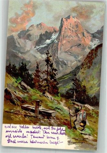 1903 Biene als Wanderer im Hochgebirge Tiere vermenschlicht Adelskorrespondenz