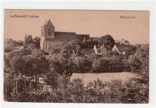 Lychen Luftkurort Lychen mit Panorama. Ungelaufen. Gute Erhaltung.