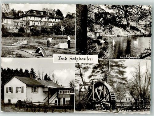 Bad Salzhausen Golfplatz Minigolf Landgrafenteich Schwan Wasserrad