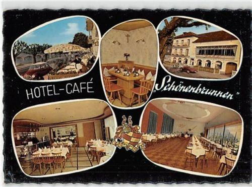 Miltenberg am Main. Hotel - Café Schönenbrunnen gelaufen. Gute Erhaltung.