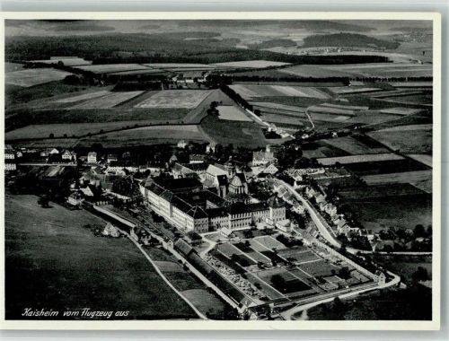 Kaisheim Fliegeraufnahme des Ortes mit Kloster und Pfarrkirche Mariä Himmelfahrt