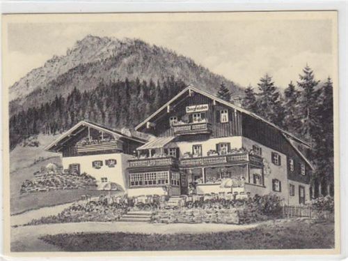 Neuhaus am Schliersee. Pension Bergfrieden. Post und Bahn Fischhausen. Ungelaufen. Sehr gute Erhaltung.