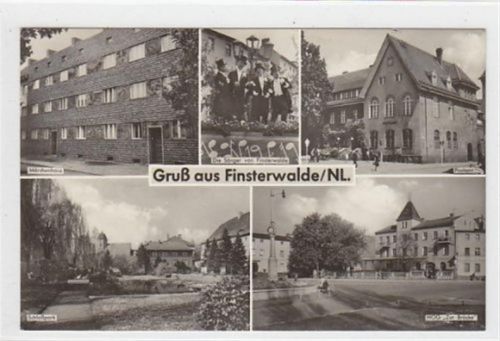 Finsterwalde mit Märchenhaus, Sänger von Finsterwalde, Postamt, Schloßpark und HOG "Zur Brücke" gelaufen. Gute Erhaltung.