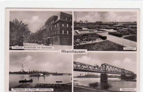 Duisburg Duisburg Rheinhausen mit 4 Abbildungen gelaufen, mit Marke und Stempel von 1941. Leicht bügig, sonst gut erhalten