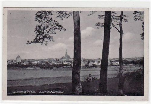 Demmin i.Pom. mit Blick auf Demmin gelaufen. Knickstelle in der Mitte links, sonst gut erhalten.