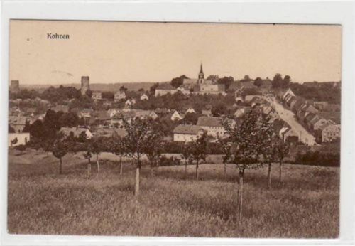 Kohren-Sahlis Kohren mit Gesamtansicht gelaufen von 1930. Gute Erhaltung.