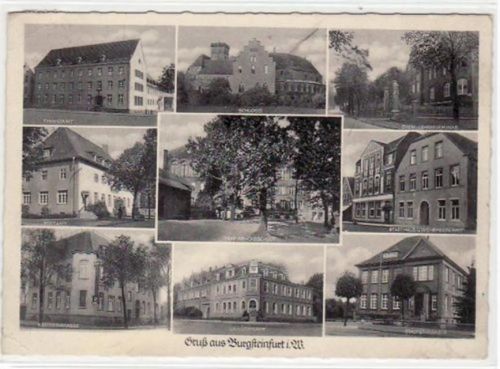 Burgsteinfurt mit 9 Abbildungen gelaufen, mit Marke und Stempel von 1941 kleiner Knick oben und unten links, sonst gut erhalten
