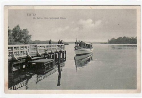 Eutin Eutin mit Gr. Eutiner See, Motorboot Altburg gelaufen, 1917. Leicht stockfleckig, sonst gut erhalten