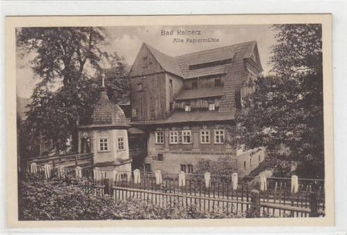 Bad Reinerz Bad Reinerz - Duszniki Zdrój / Kreis Glatz - Klodzko. alte Papiermühle ungelaufen Rückseite leicht fleckig, sonst gut erhalten