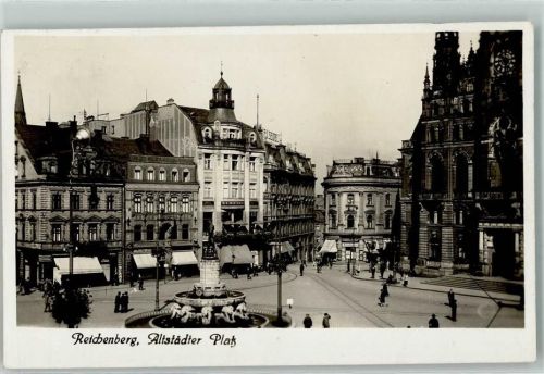Liberec Altstädter Platz Metznerbrunnen Geschäfte