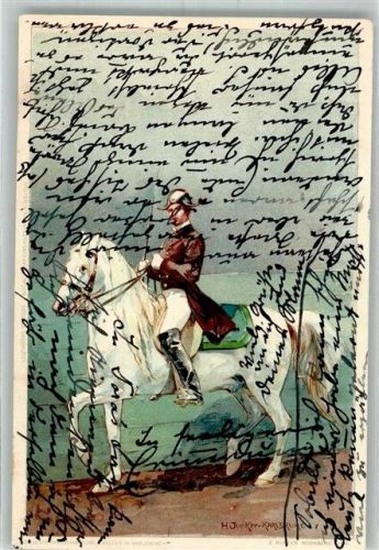 1899 sign. Junker Reiter auf einem Lipizzaner Adelskorrespondenz