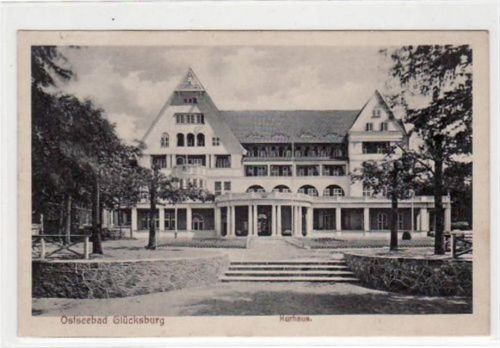 Glücksburg Glücksburg mit Kurhaus gelaufen, 1919. Gute Erhaltung.