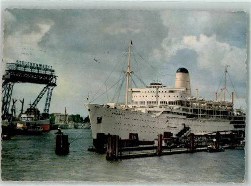 Hamburg 1956 Dampfer Arcadia Stolckenwerft AK