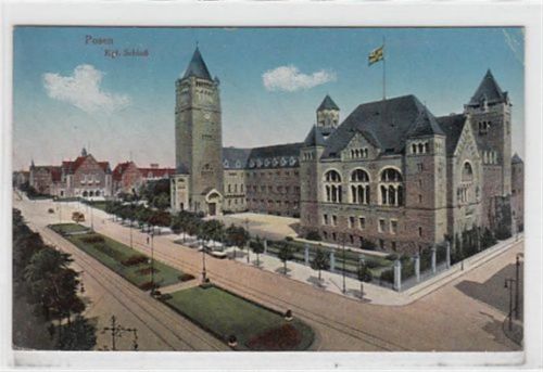 Posen königlichen Schloß in Posen / Poznan. 1915 Feldpost Rückseite leicht stockfleckig, sonst gut erhalten